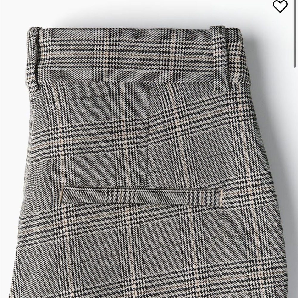 Women's | H&M Plaid Work Pants, Gray Beige | Size 8 - Picture 3 of 4